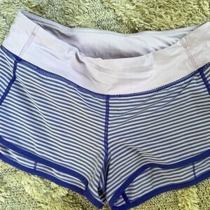 Lululemon Speed Shorts size 6 purple stripe